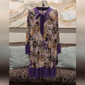 NWT Floral Plum Tie Tunic